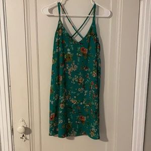 Xhilaration floral green sun dress. Size S